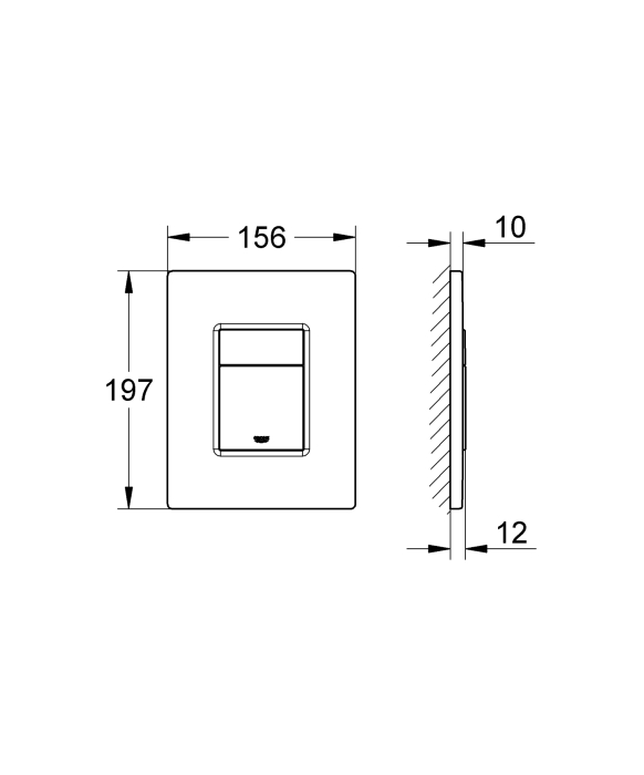 Placa de actionare WC Grohe 38732A00, Skate Cosmopolitan, dubla spalare, reversibila, 156 x 197 mm, lucios, grafit [4]