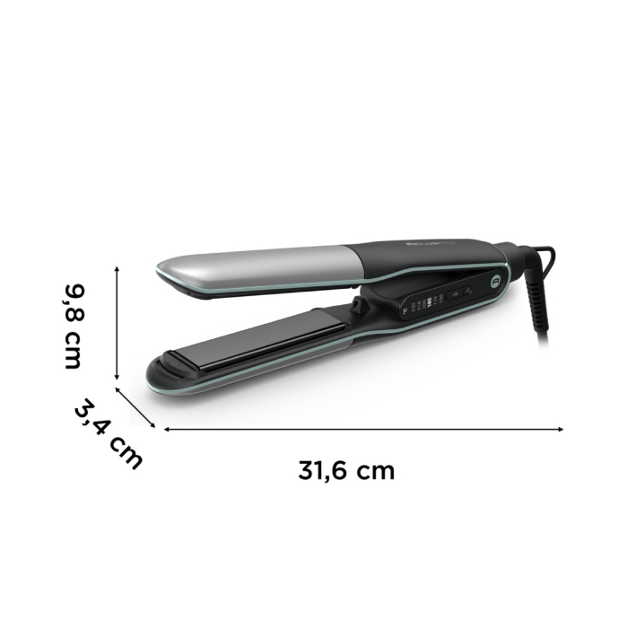 Placa de par 2 in 1 Rowenta Thermostyle SF7120E0, 6 trepte de temperatura, functie boost, incalzire rapida in 30s, placi cu invelis de titan, generator de ioni, temperatura ajustabila, stilizare 2 in  [4]