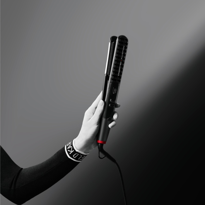 Placa de par Rowenta Karl Lagerfeld Pro Stylist SF467LF0, invelis Keratin & Glow, temperatura variabila, ecran LCD, generator de ioni, oprire automata, negru [2]
