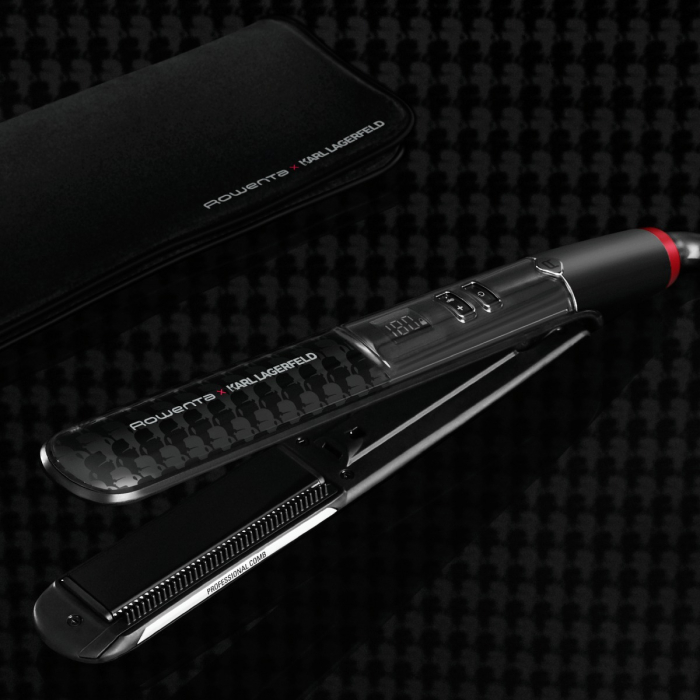 Placa de par Rowenta X Karl Lagerfeld SF466LF0, învelis Keratin & Glow, placi flotante, 140 - 210 grade, ecran LCD, negru [8]