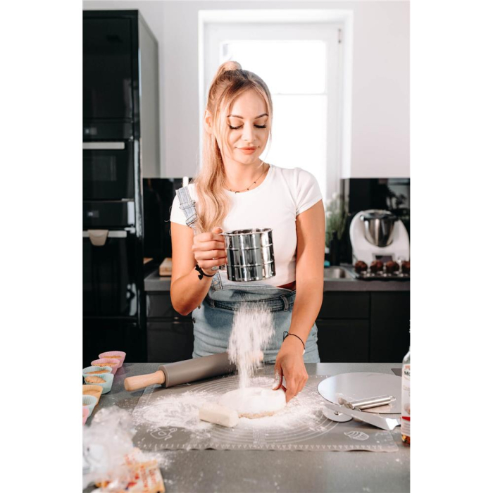 Plansa din silicon alimentar de framantat aluat, rezistenta la temperaturi ridicate, 65x45cm, gri [26]