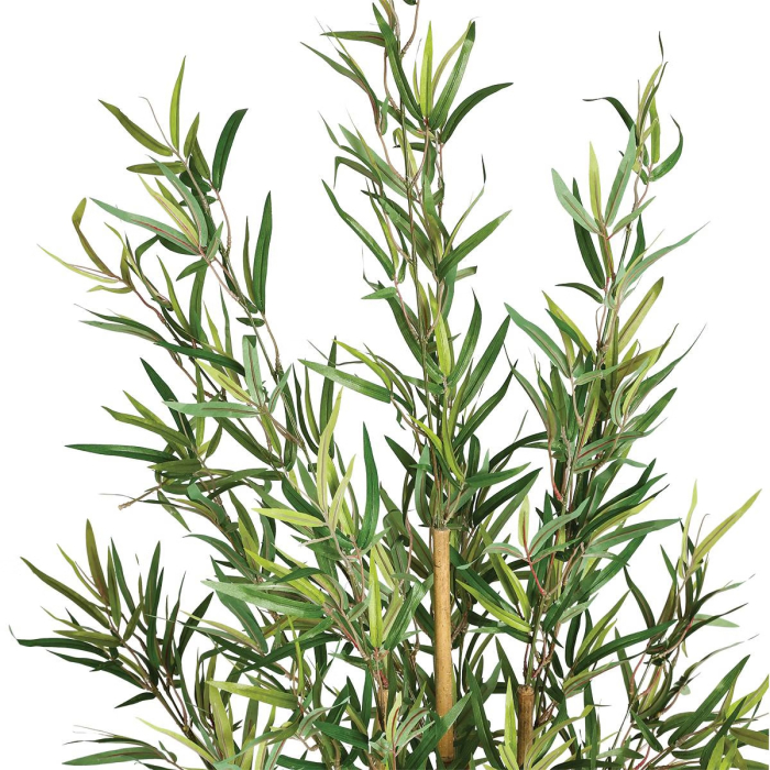 Planta artificiala bambus cu ghiveci, poliester, frunzis aerisit aspect natural, fara intretinere, 65x56x120 cm, verde [2]