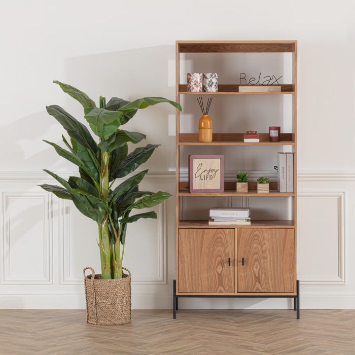 Planta artificiala bananier cu ghiveci, frunze EVA/PE bogate, aspect tropical exotic, fara intretinere, 116x116x168 cm, verde [2]