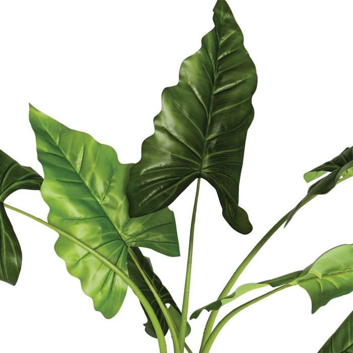 Planta artificiala bananier cu ghiveci, frunze PE late si exotice, fara intretinere, 65x65x120 cm, verde [2]