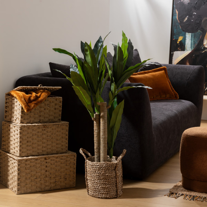 Planta artificiala dracena cu ghiveci, frunze alungite PE, aspect natural vertical, fara intretinere, 65x55x105 cm, verde [2]