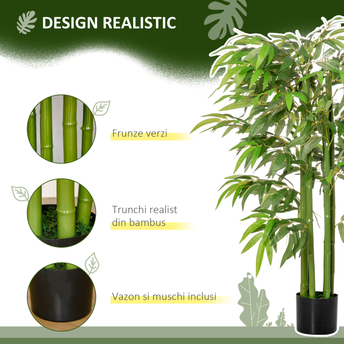  planta artificiala bambus in ghiveci, 140 cm [5]
