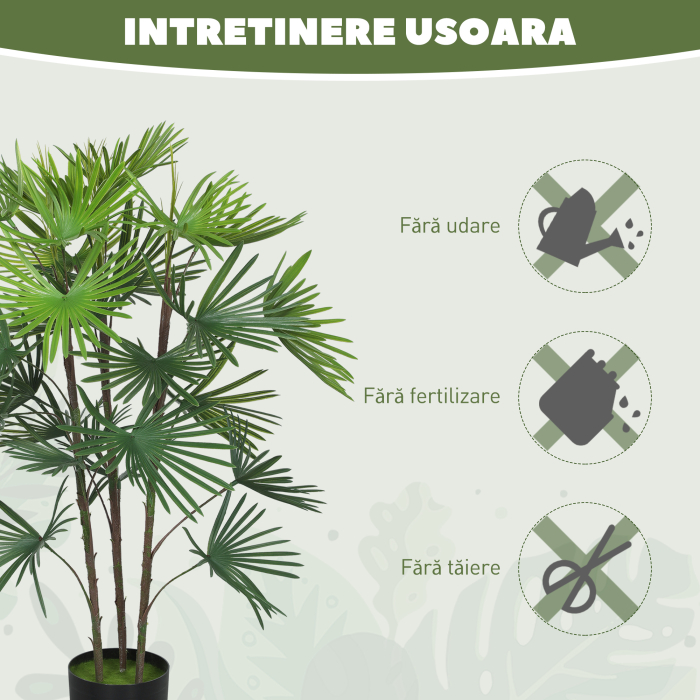  Planta artificiala de 90 cm din plastic verde cu ghiveci de Ø16.5x13.5 cm [6]