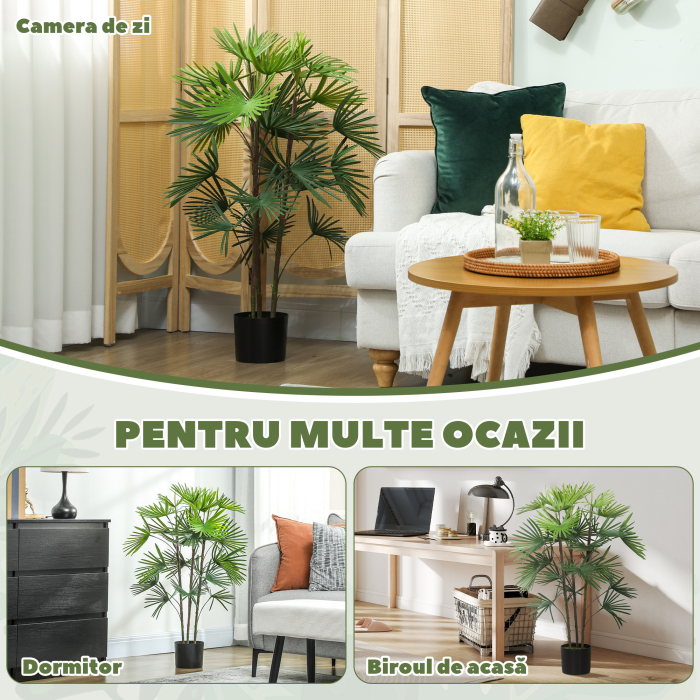  Planta artificiala de 90 cm din plastic verde cu ghiveci de Ø16.5x13.5 cm [5]