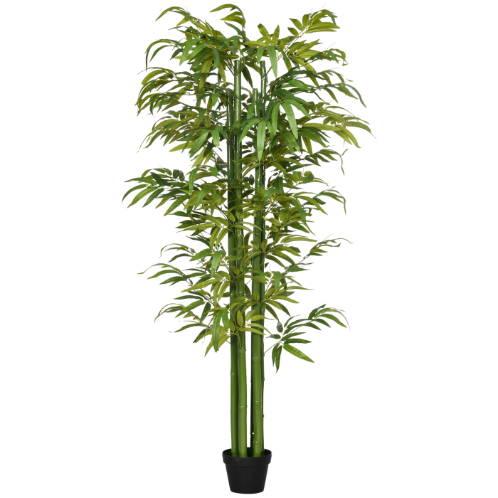  Planta Artificiala de Bambus, 180 cm, Realista, cu Ghiveci Decorativ pentru Living si Dormitor, Verde [1]