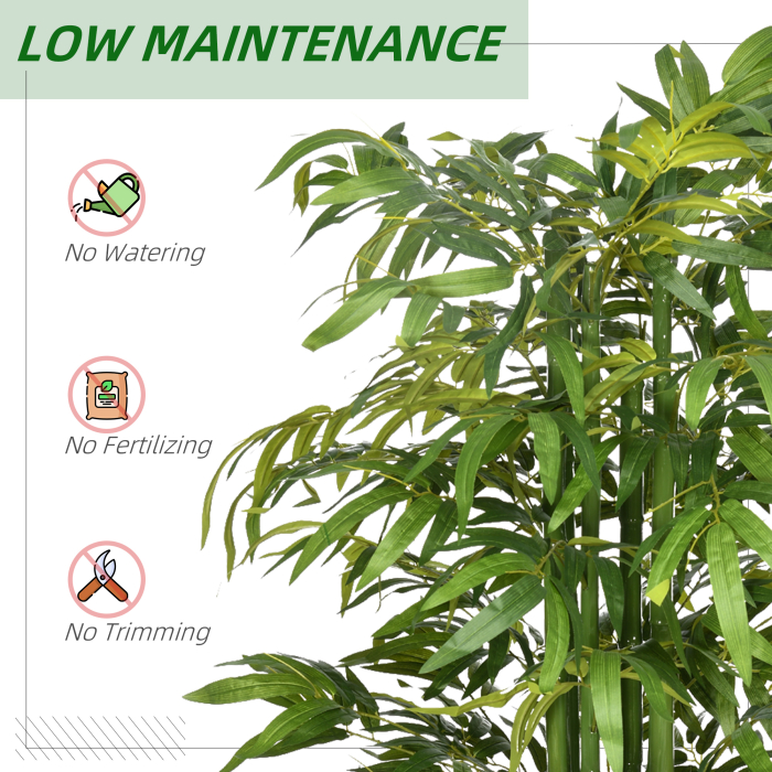  Planta Artificiala de Bambus, 180 cm, Realista, cu Ghiveci Decorativ pentru Living si Dormitor, Verde [5]