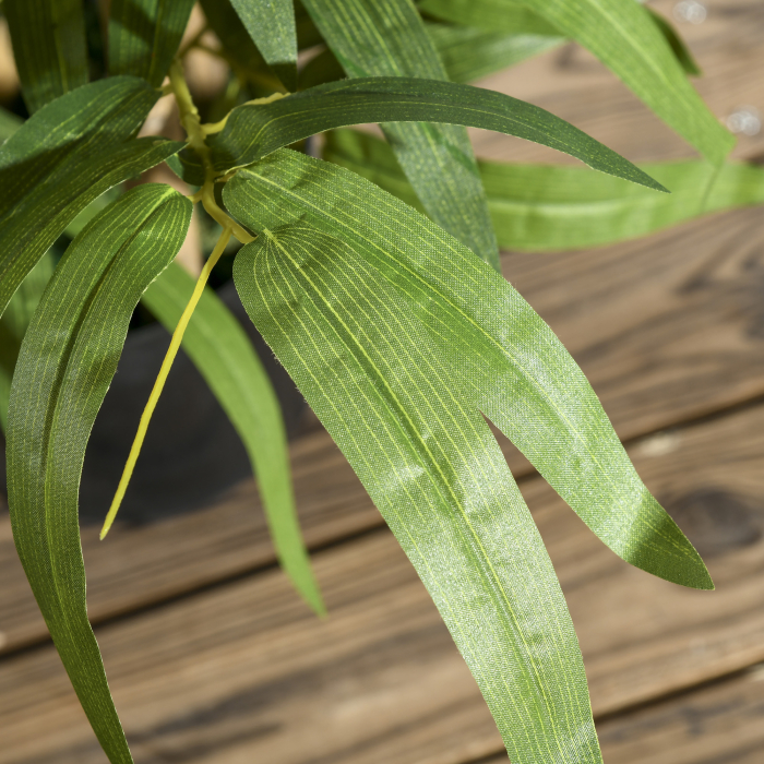  Planta Artificiala de Bambus, inaltime 60 cm, din Poliester si PP, Verde, cu Vas de Ciment Ø15x12.5 cm [7]