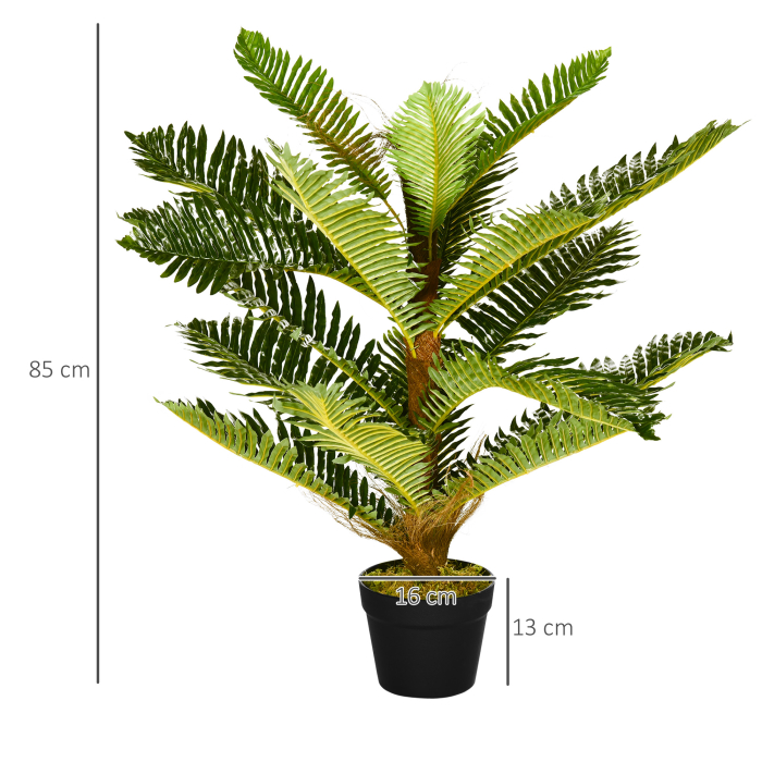 Planta Artificiala de Palma cu 18 Frunze si Vas Inclus pentru Interior, inaltime 85 cm, Verde [3]