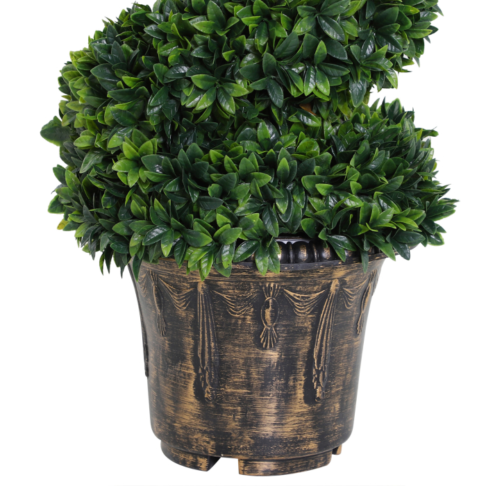  Planta Artificiala Decorativa Buxus in Spirala cu Ghiveci Inclus, Ф32x120 cm, Verde [8]