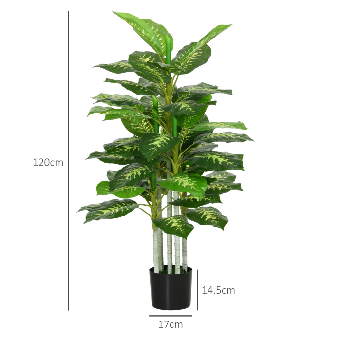  Planta Artificiala Decorativa, inalta de 120 cm, cu Ghiveci Negru pentru Interior si Exterior [3]