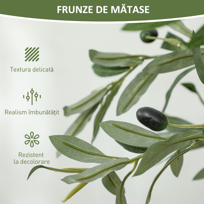  Planta Artificiala Maslin 150 cm cu 720 Frunze, 32 Masline si Ghiveci [5]