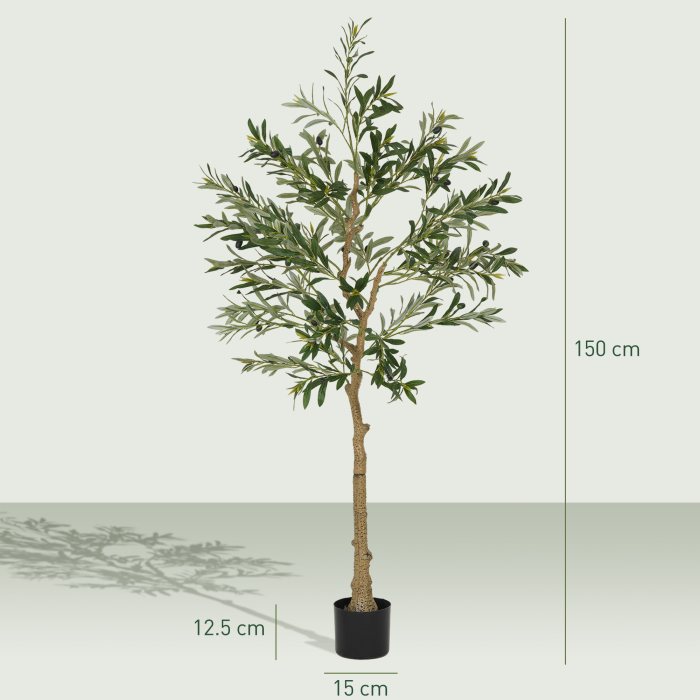  Planta Artificiala Maslin 150 cm cu 720 Frunze, 32 Masline si Ghiveci [3]