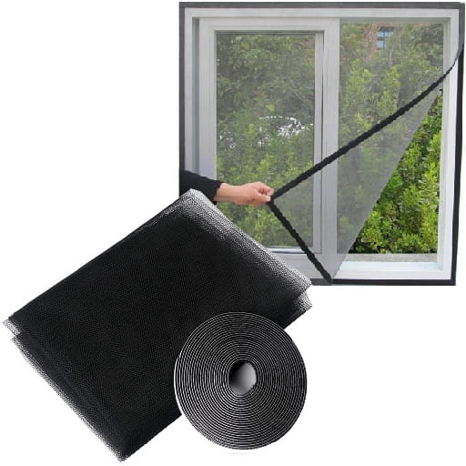 Plasa anti-insecte, pentru geam, fixare scai, dimensiune ajustabila, 150x180cm, negru [5]