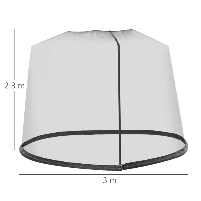 , Plasa anti tantari pentru umbrela, Pentru Aer Liber, Material tip plasa, Oxford, 300cm x 300cm x 230cm, Negru [3]