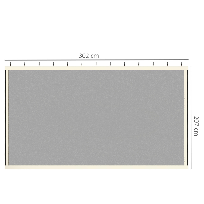  Plasa de Tantari pentru Corturi cu Perdele de Rezerva Universale cu Balamale, 302x207cm - Negru / Bej [3]