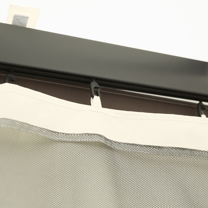  Plasa de Tantari pentru Corturi cu Perdele de Rezerva Universale cu Balamale, 335x207cm - Negru / Bej [8]