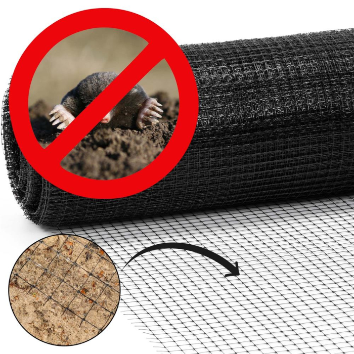 Plasa gradina anti daunatori si cartite, 45g/m2, 2x100 metri, ochiuri 16 mm, negru [3]
