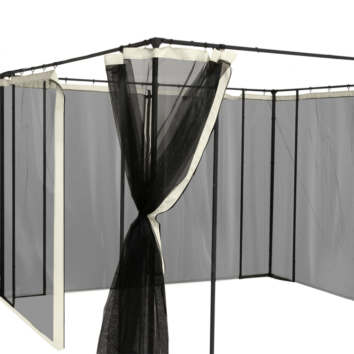  Plasa tantari Foisor 352×207 cm - Fermoar, Negru & Bej [6]