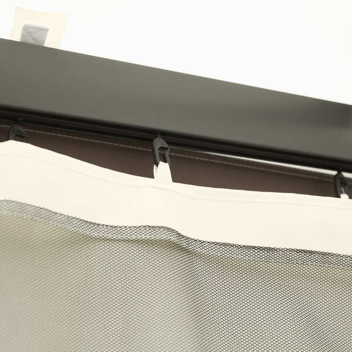  Plasa tantari Foisor 352×207 cm - Fermoar, Negru & Bej [7]