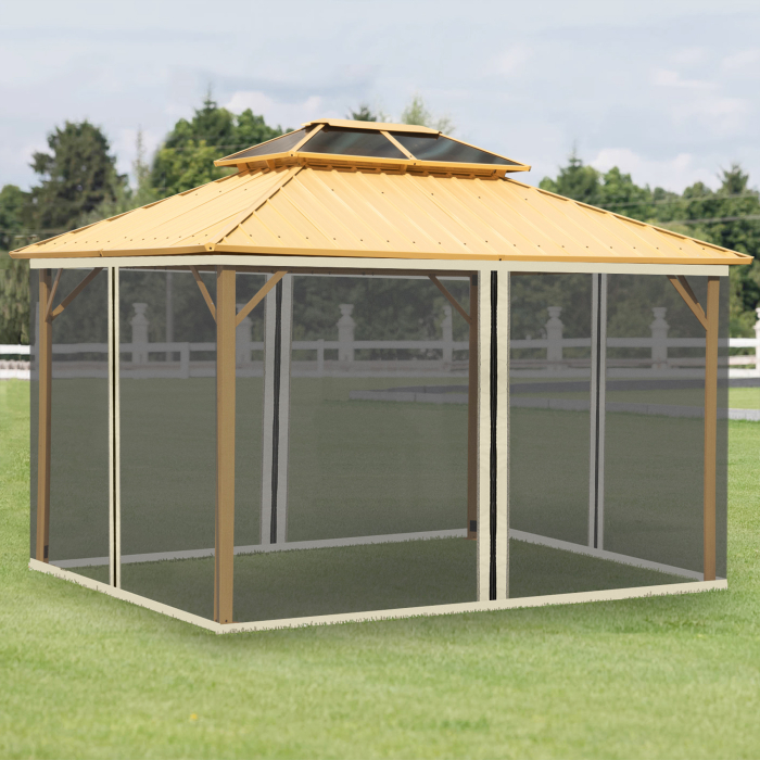  Plasa tantari Foisor 352×207 cm - Fermoar, Negru & Bej [2]