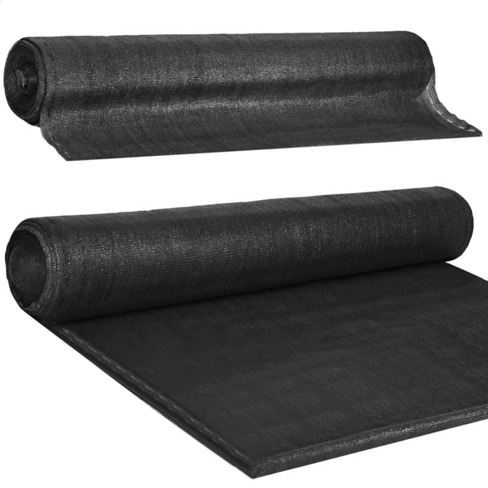 Plasa umbrire si intimitate pentru gard, 1.5m latime, 10m lungime, 140g densitate, negru [10]