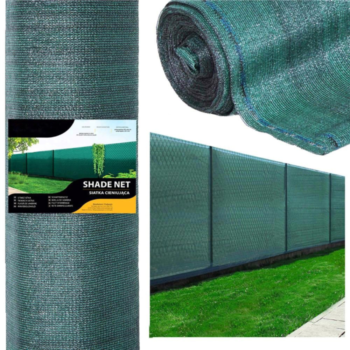 Plasa umbrire si intimitate pentru gard, 1.5m latime, 10m lungime, 140g densitate, verde [1]