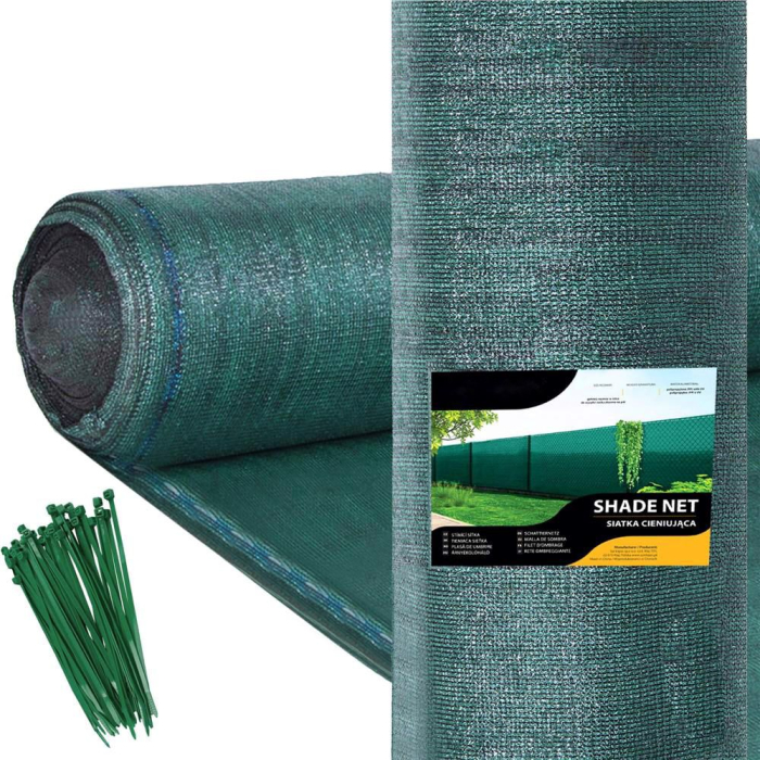 Plasa umbrire si intimitate pentru gard, 1m latime, 50m lungime, 140g densitate, verde [2]