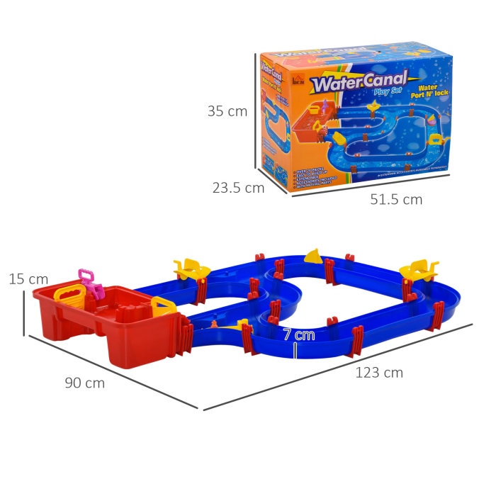  Playset pentru apa 53 Piese pentru Copii 3-6 Ani, din PP, 123x90x7cm, Albastru si Rosu [3]