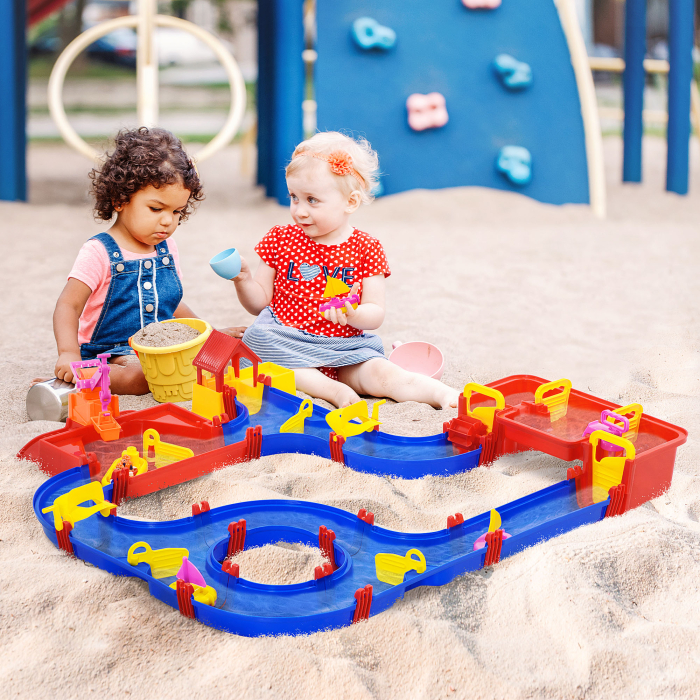  Playset pentru apa 78 Piese pentru Copii 3-6 Ani, 123x90x7cm, Albastru si Rosu [2]
