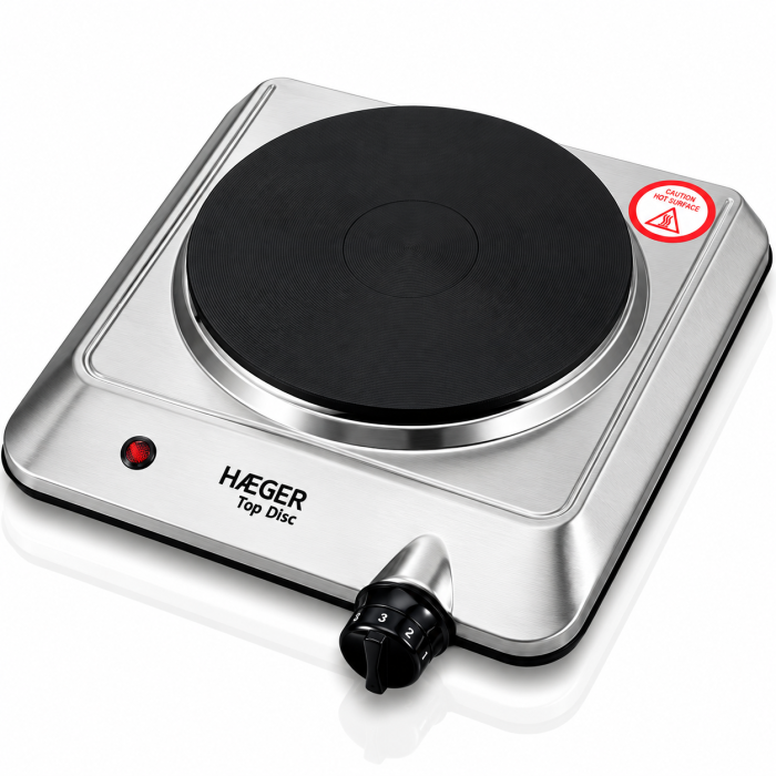 Plita electrica HAEGER TOP DISC, Putere 1500 W, Diametru 180 mm, Corp din inox, 5 trepte, Oprire automata de siguranta cu siguranta termica, Inox [2]