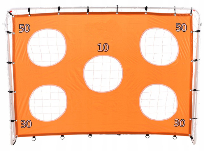 Poarta de fotbal din otel, 152x213cm, profil 25mm, tinta antrenament, portocaliu [4]