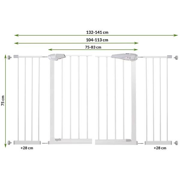 Poarta de siguranta Safety Gate pentru scari, ajustabila 132-141 cm, din otel, alba [8]