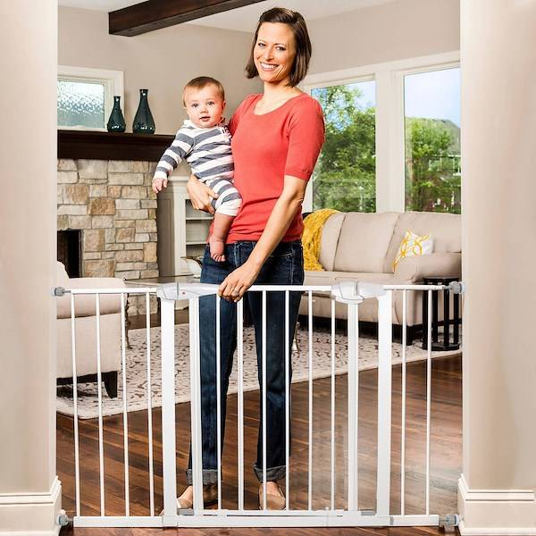 Poarta de siguranta Safety Gate pentru scari, ajustabila 132-141 cm, din otel, alba [5]