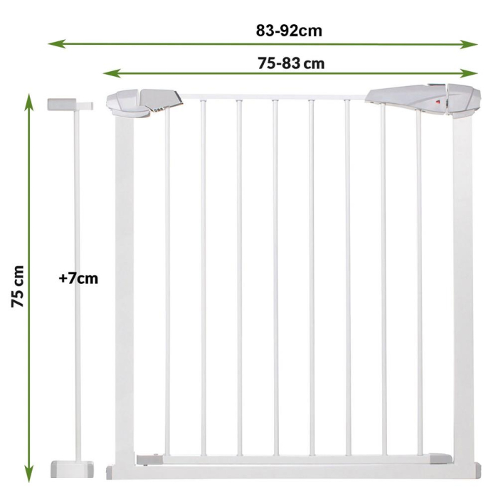 Poarta de siguranta Safety Gate pentru scari, ajustabila 83-92 cm, din otel, alba [5]