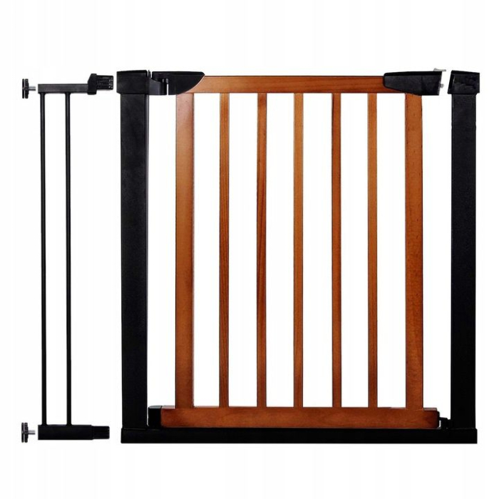 Poarta de siguranta Safety Gate pentru scari, ajustabila 90-96 cm, din otel si lemn, negru maro [1]
