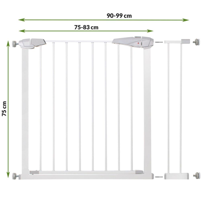 Poarta de siguranta Safety Gate pentru scari, ajustabila 90-99 cm, din otel, alba [2]