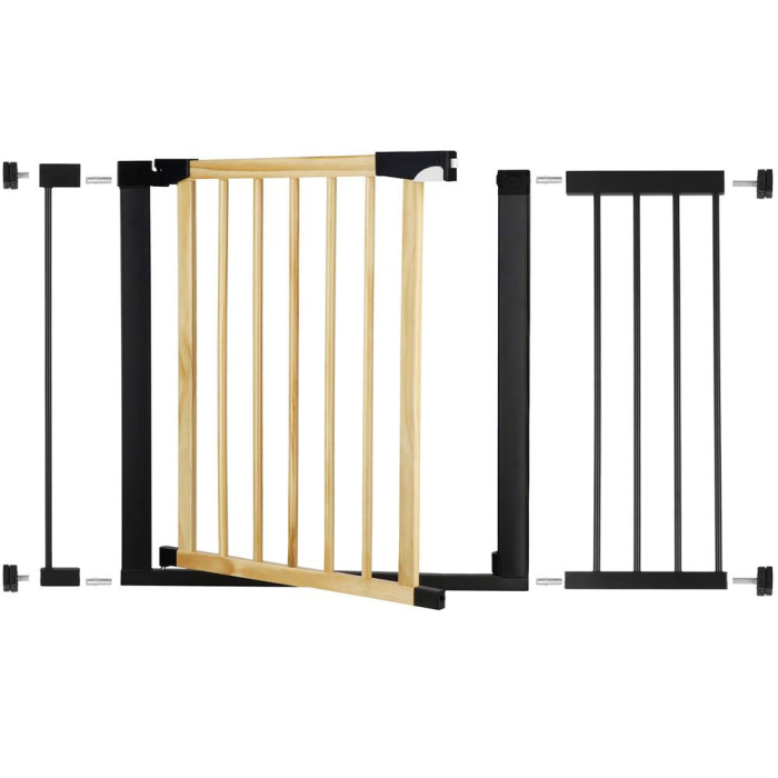 Poarta de siguranta Safety Gate pentru scari, ajustabila, din lemn cu structura otel, 110-117cm, negru maro [1]