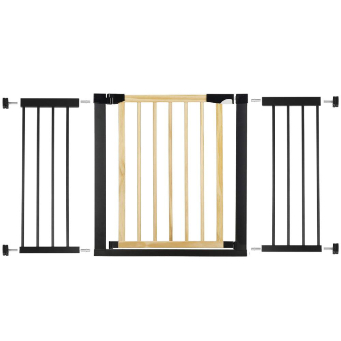 Poarta de siguranta Safety Gate pentru scari, ajustabila, din lemn cu structura otel, 131-138cm, negru maro [1]