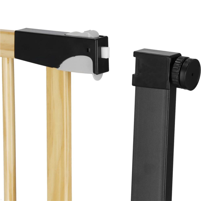 Poarta de siguranta Safety Gate pentru scari, ajustabila, din lemn cu structura otel, 131-138cm, negru maro [15]