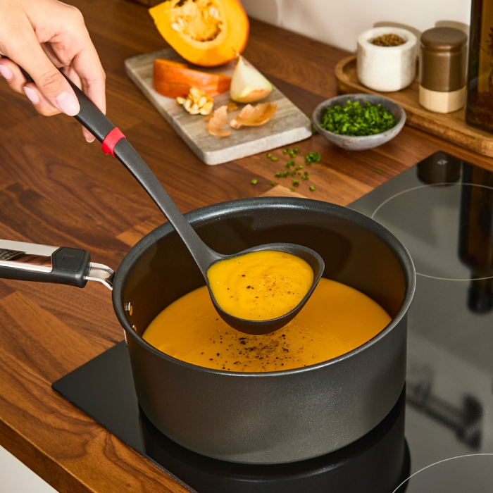 Polonic Tefal Ingenio+ K1980434, rezistenta la temperaturi inalte, compatibilitate cu masina de spalat vase, plastic, negru & rosu [6]