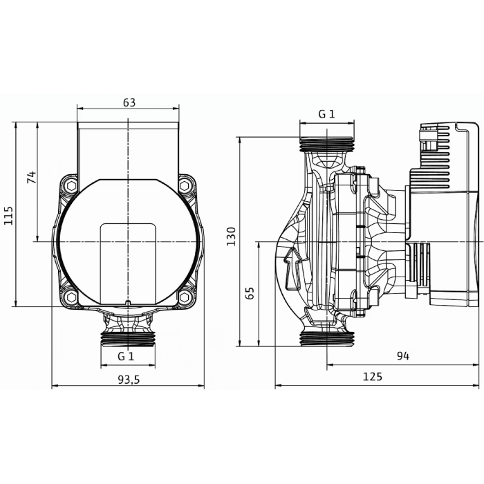 Pompa de circulatie Giacomini P76WIY015 (Wilo Para), 15-130/7, inaltime pompare 7 m H2O, racord G 1" filet exterior, lungime 130 mm [6]