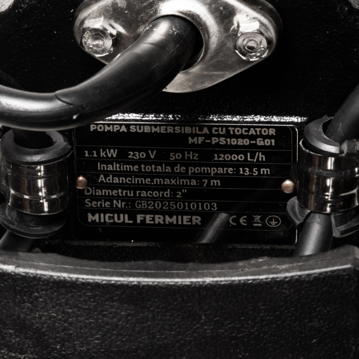Pompa Submersibila 1.1 KW Micul Fermier MF-PS1020-G01, 12000L/h, H13.5m Cu Tocator [5]
