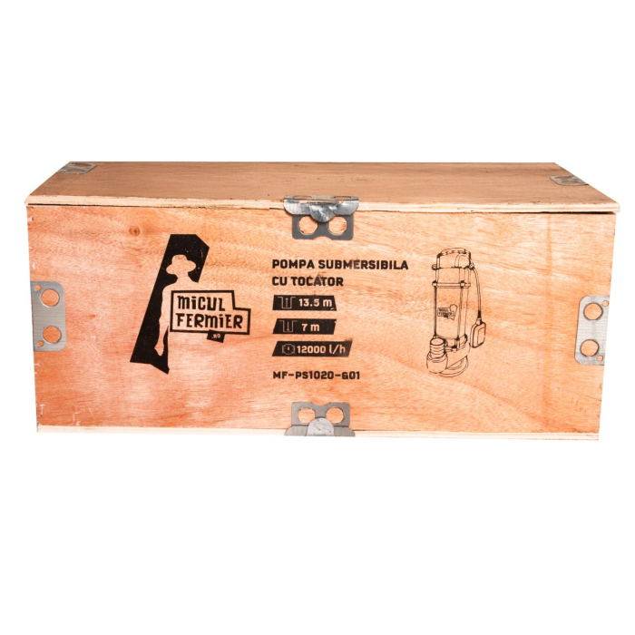 Pompa Submersibila 1.1 KW Micul Fermier MF-PS1020-G01, 12000L/h, H13.5m Cu Tocator [6]