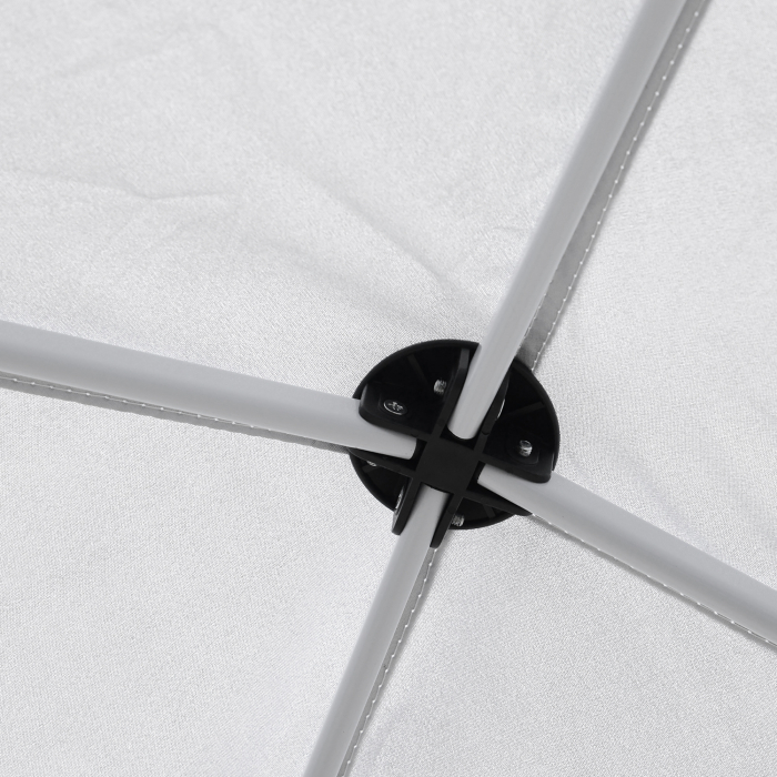  Pop Up Foisor 2,45 x 2,45 m rezistent la apa cu franghii si cuie de otel si tesatura Oxford alba [8]