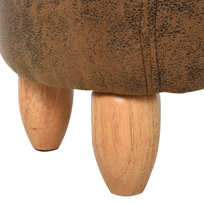  Pouf Cutie Suport pentru picioare in Forma de Bivol Capitonat 62x35x36cm Maro [9]