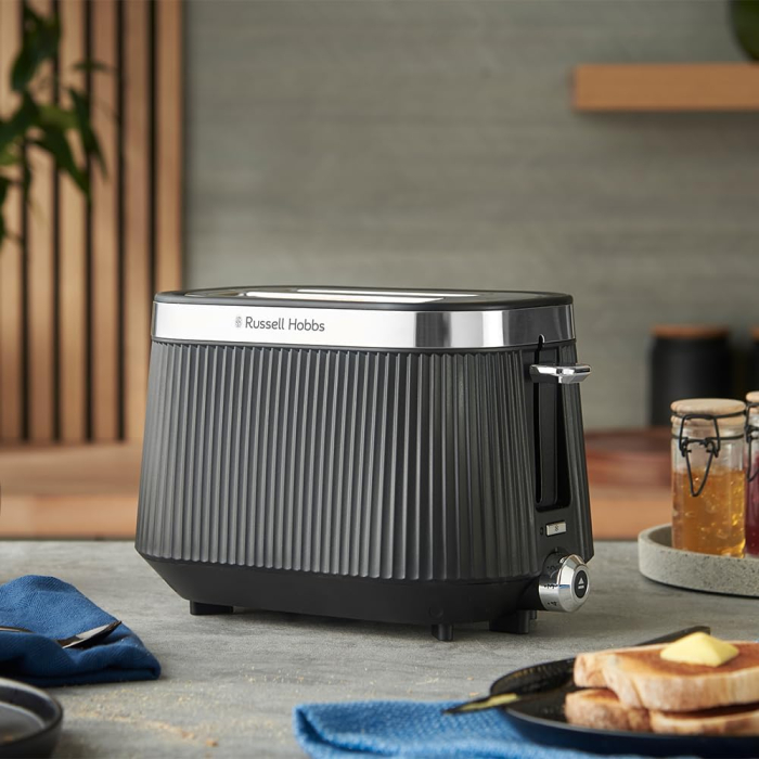 Prajitor de paine 2 felii Russell Hobbs 26760-56 Bronte, 980W, 6 niveluri rumenire, lift & look, functie dezghetare, Negru Mat [2]